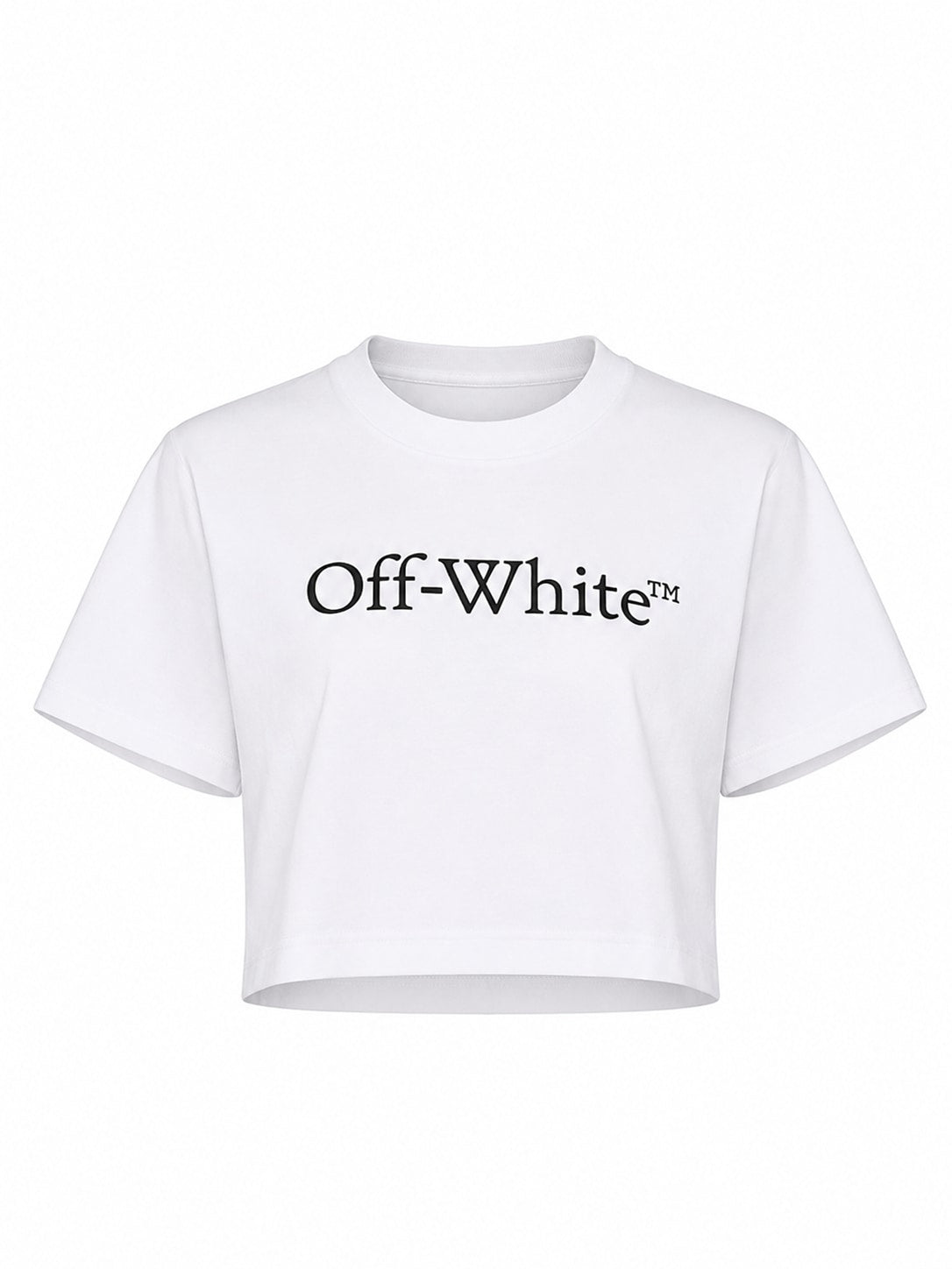 OFF-WHITE WHITE BIG LOGO BOOKISH CROP T-SHIRT