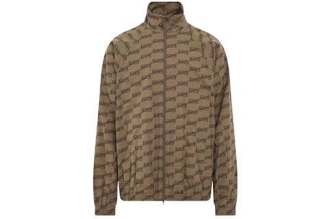 BALENCIAGA BB MONOGRAM BROWN NYLON JACKET
