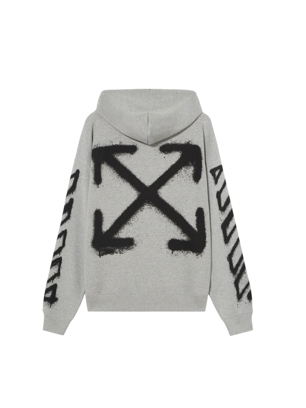 OFF WHITE SPRAY ARROW SLIM HOODIE GREY