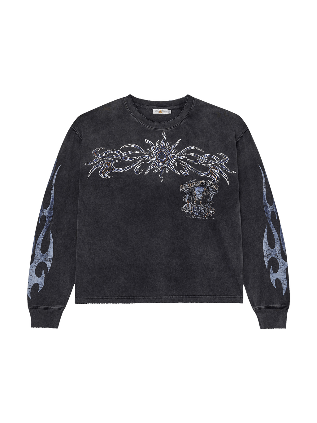 VALLEY BLING LONG SLEEVE T-SHIRT WASHED BLACK