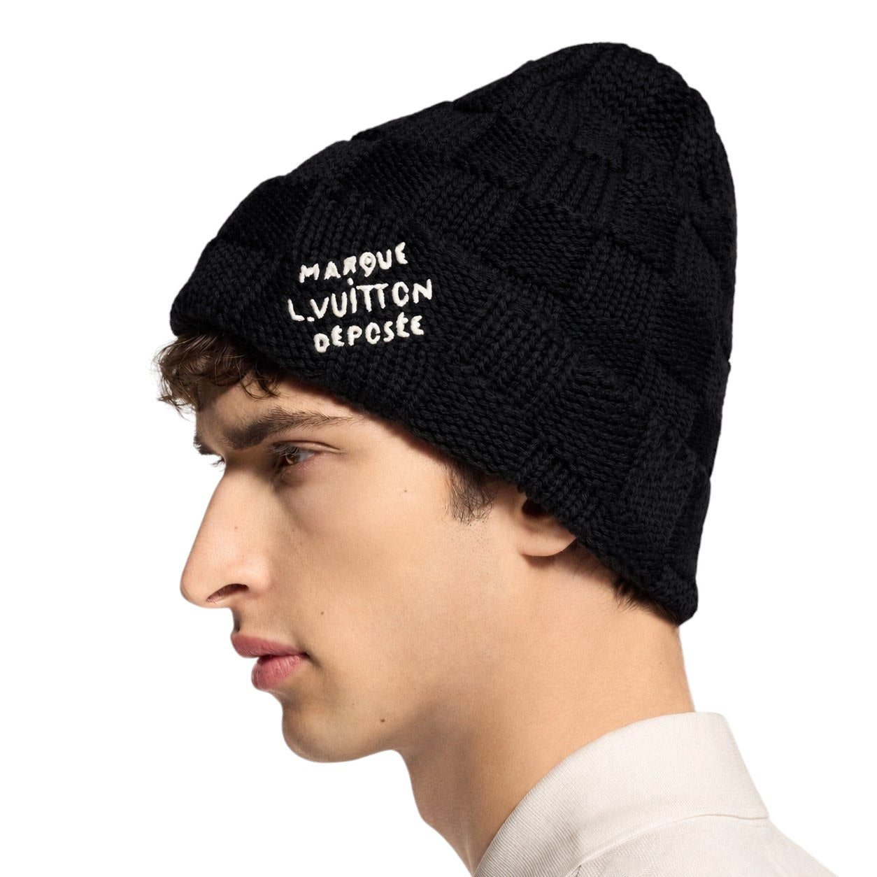 LOUIS VUITTON DAMIER BEANIE BLACK MARQUE