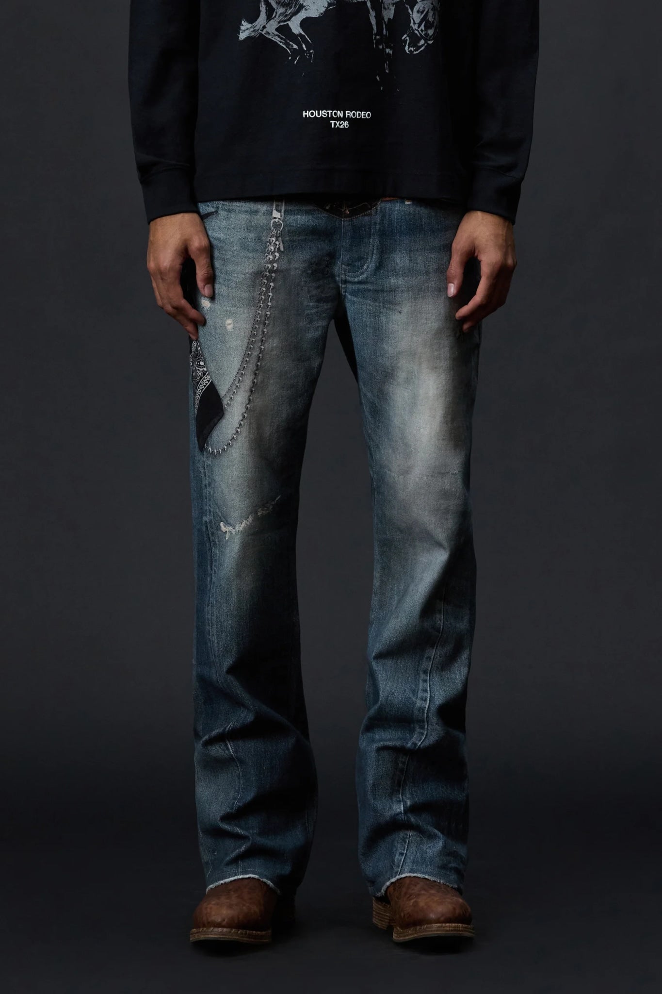 PURPLE BRAND P004 DIGITAL PRINT JEANS BLUE