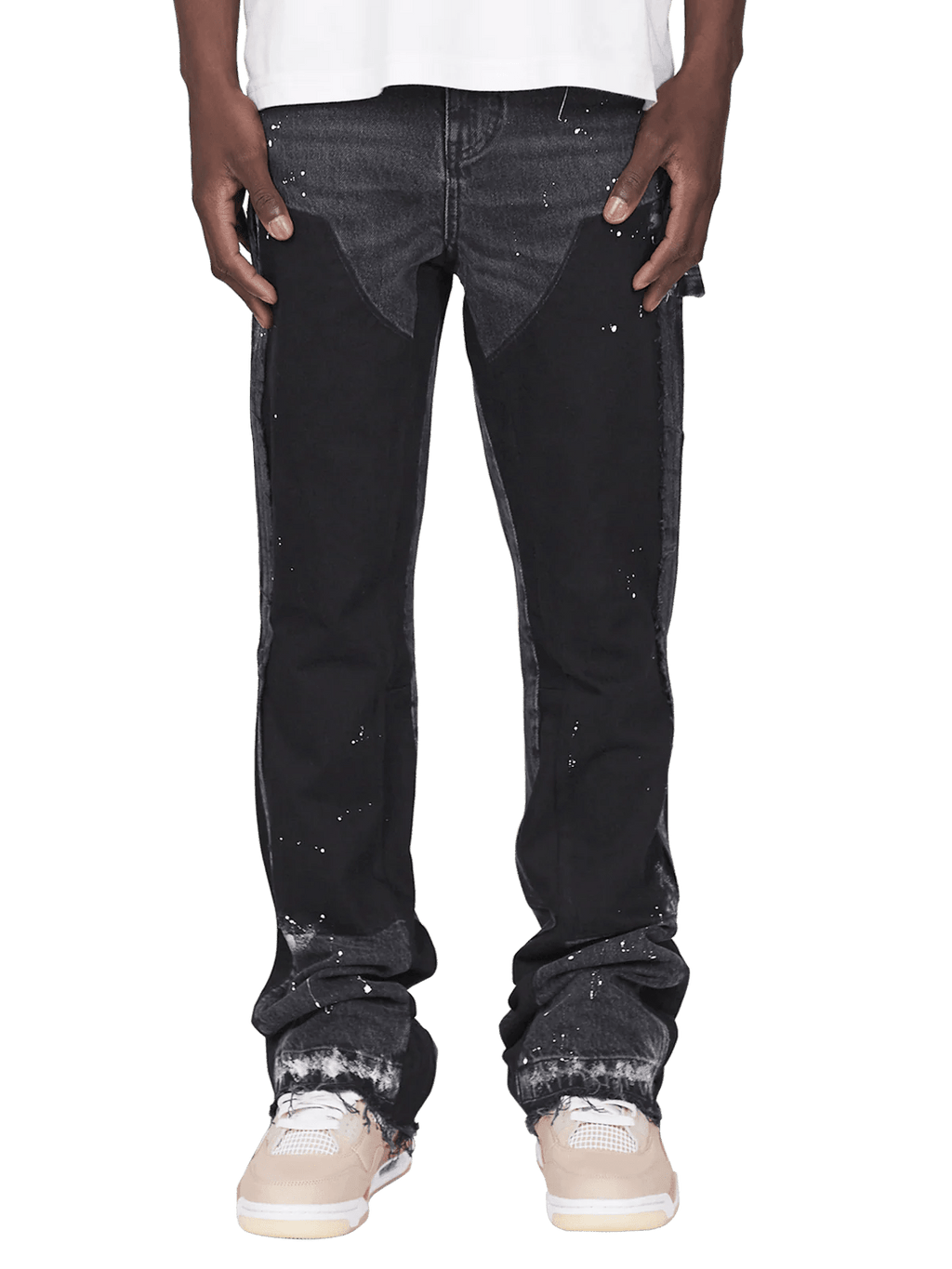 REPUTATION FLARE DENIM BLACK PANTS