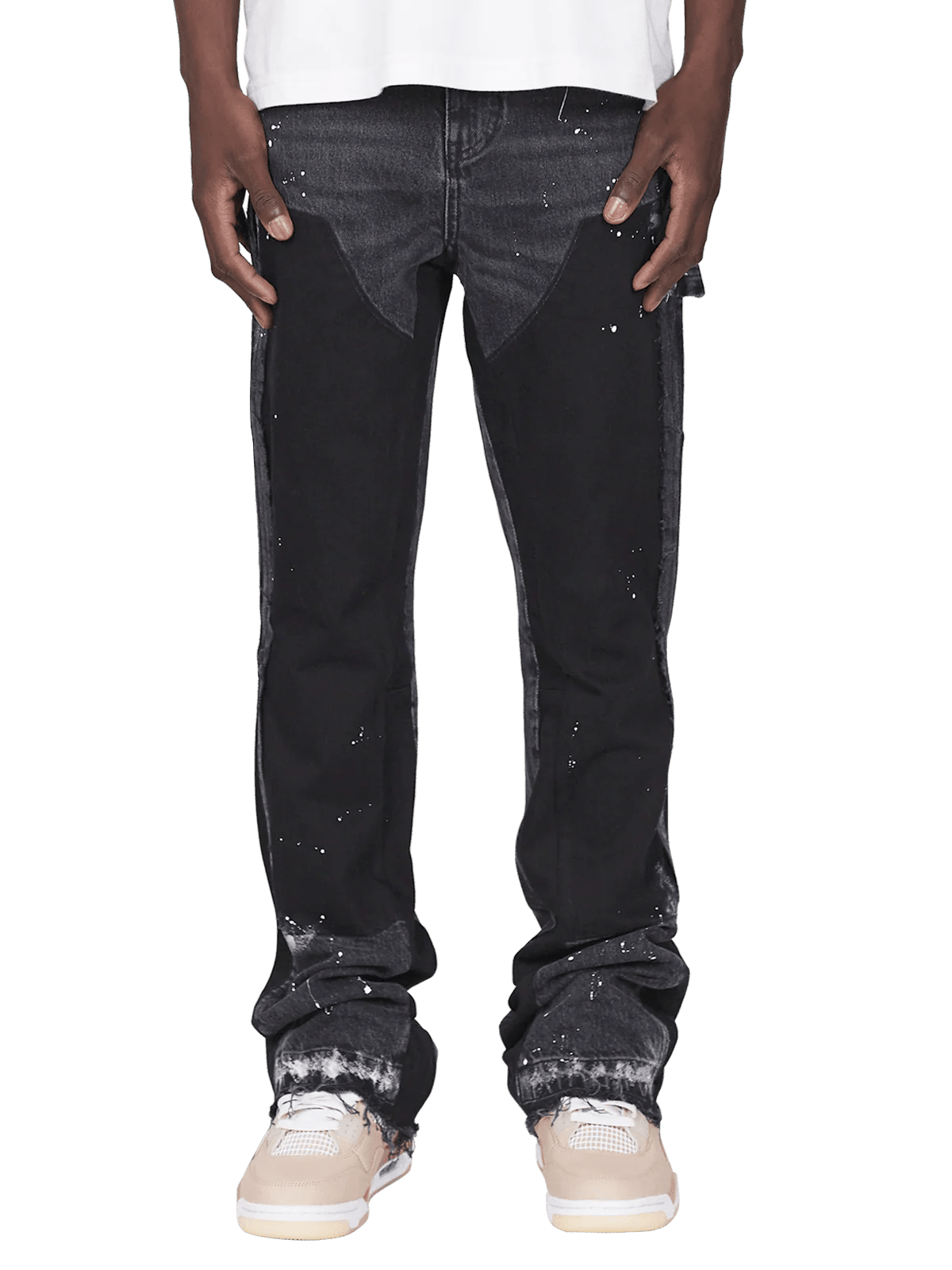 REPUTATION FLARE DENIM BLACK PANTS
