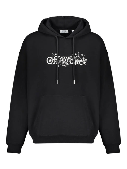 OFF WHITE BOOKISH FLORAL BLACK HOODIE