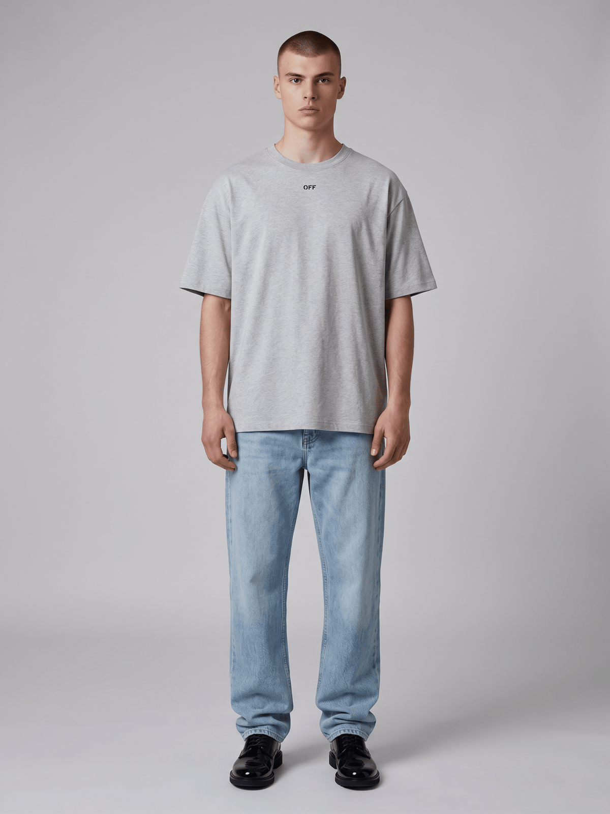 OFF WHITE SPRAY CAN ARROW SLIM TEE GREY