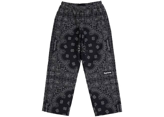 SUPREME REFLECTIVE BANDANA TRACK PANT BLACK