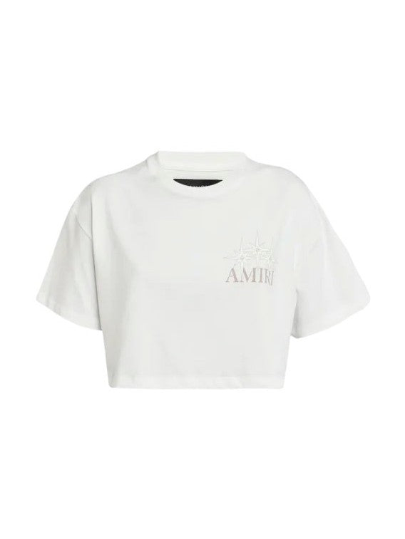 AMIRI STARBURST CROPPED T-SHIRT IVORY