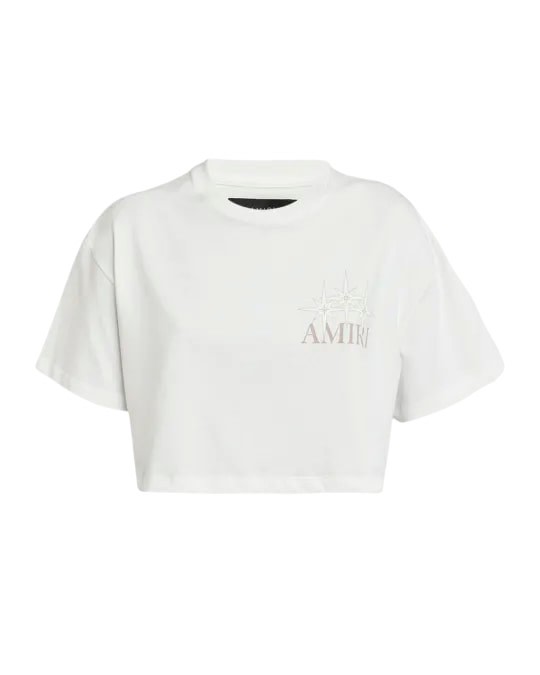 AMIRI STARBURST CROPPED T-SHIRT IVORY