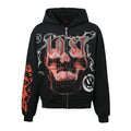 LOST INTRICACY "SKULL BOUND" BLACK ORANGE ZIP UP HOODIE