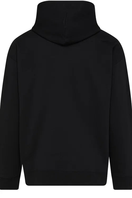 LOEWE ANAGRAM LEATHER POCKET HOODIE BLACK