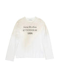ACNE STUDIOS SPRAYED 1996 LOGO T-SHIRT LONG SLEEVE DUSTY WHITE