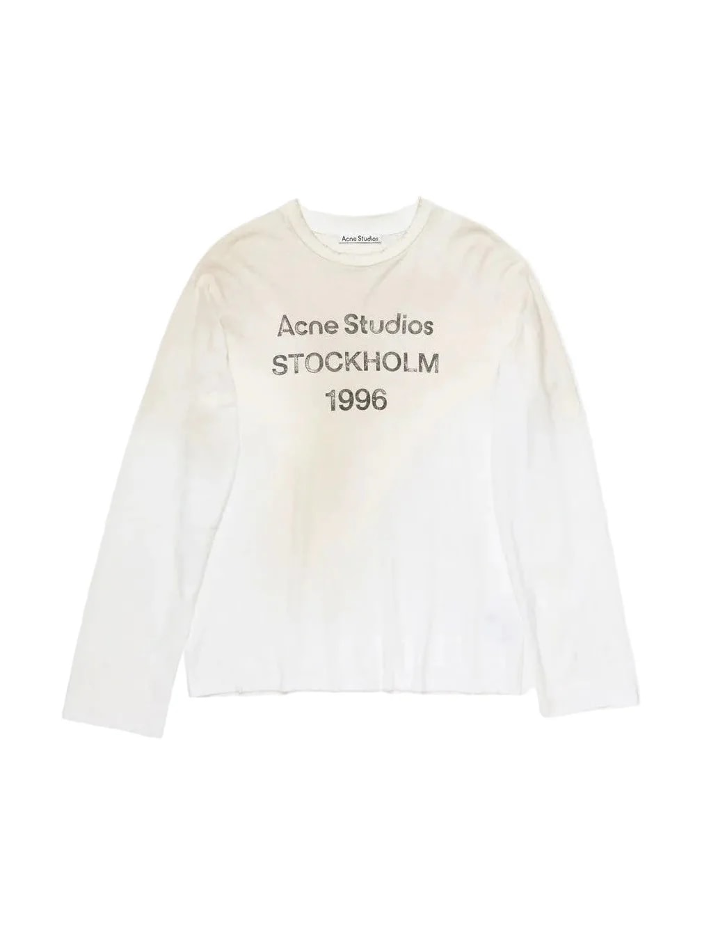 ACNE STUDIOS SPRAYED 1996 LOGO T-SHIRT LONG SLEEVE DUSTY WHITE