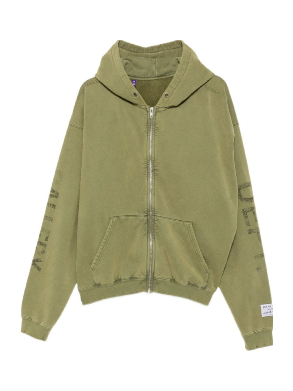GALLERY DEPT. GREEN ZIP HOODED SWEATSHIRT