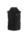PALM ANGELS BLACK EMBROIDERED DOWN VEST