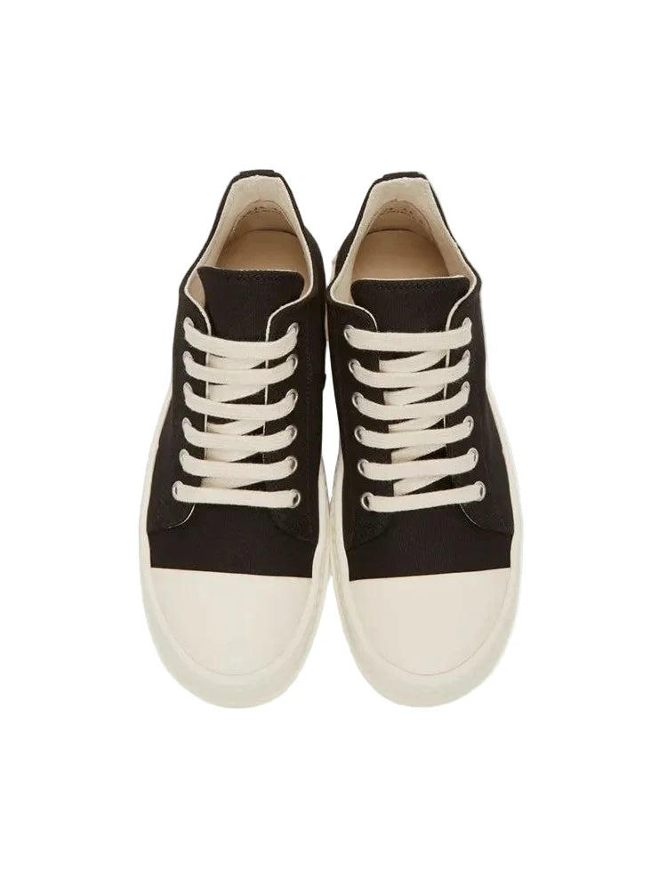 RICK OWENS RAMONES LOW DRKSHDW BLACK SNEAKERS