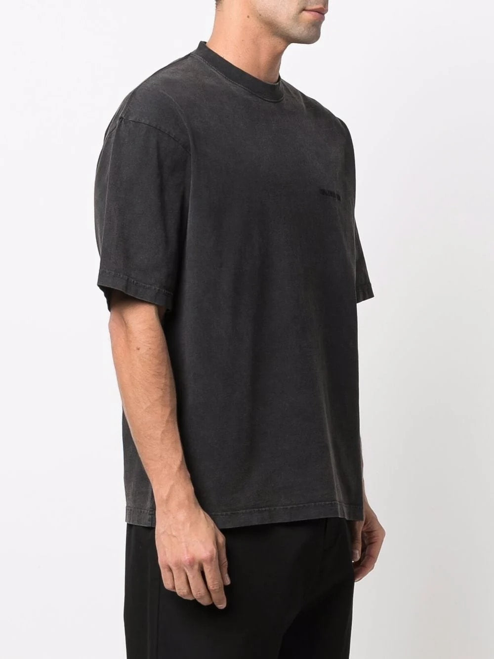 BALENCIAGA BOLD EMBROIDERED BLACK T-SHIRT