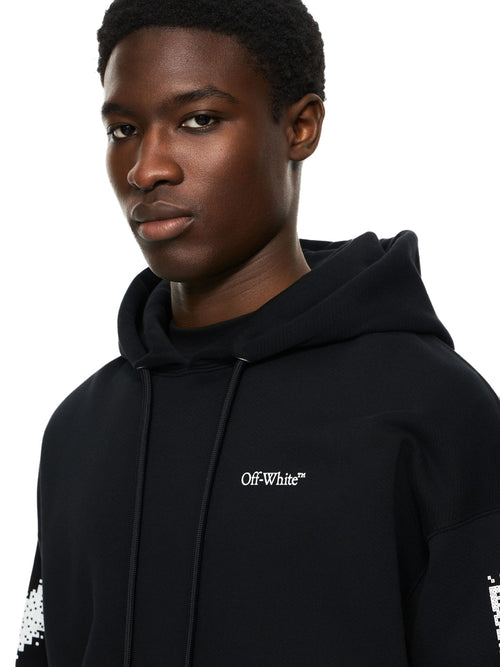 OFF WHITE PIXEL DIAGONAL SKATE HOODIE BLACK