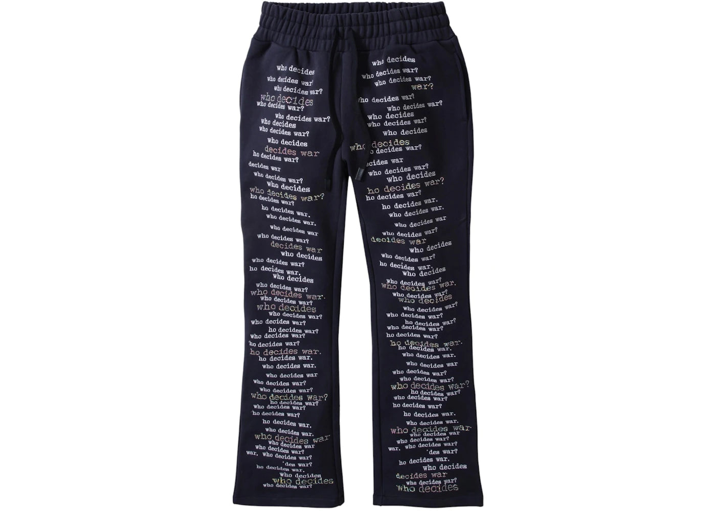 WHO DECIDES WAR WDW SCRIPTURE SWEATPANTS NAVY RHINESTONES