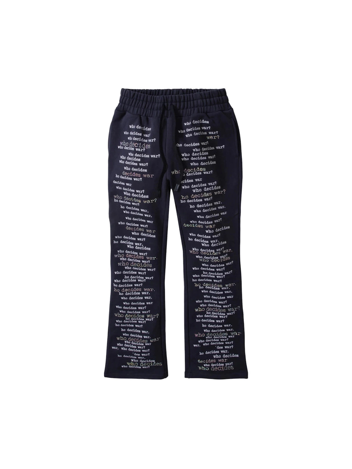 WHO DECIDES WAR WDW SCRIPTURE SWEATPANTS NAVY RHINESTONES