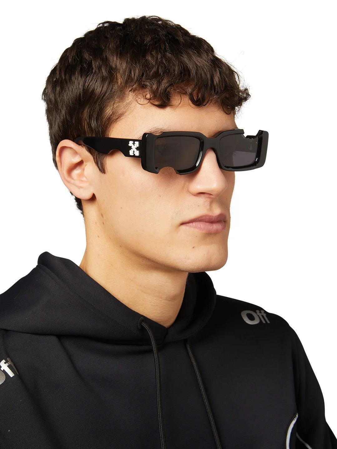 OFF WHITE CADY CUT OUT RECTANGULAR SUNGLASSES
