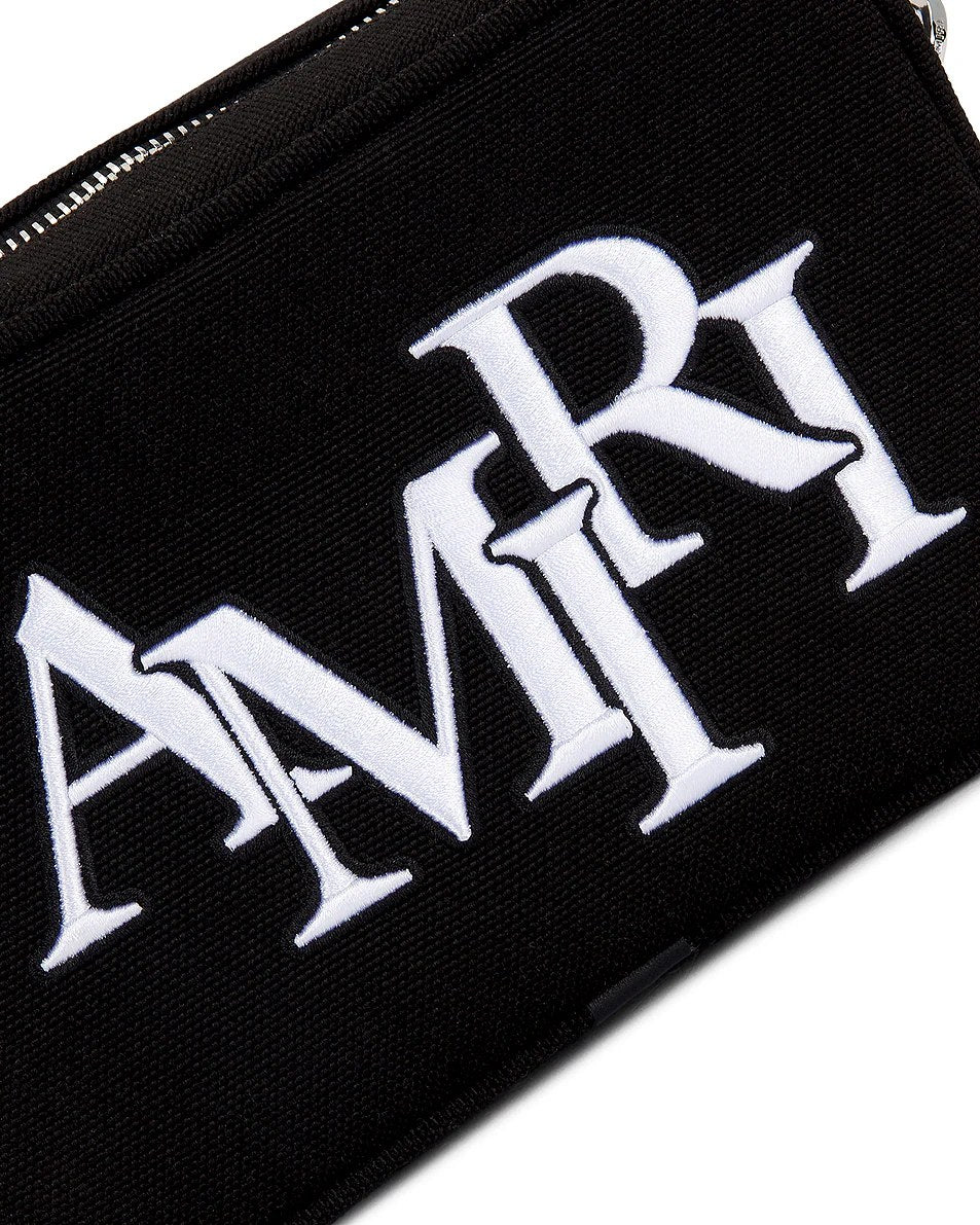 AMIRI STAGGERED LOGO CROSSBODY CAMERA BLACK