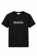 OFF WHITE FLORAL BASIC T-SHIRT BLACK