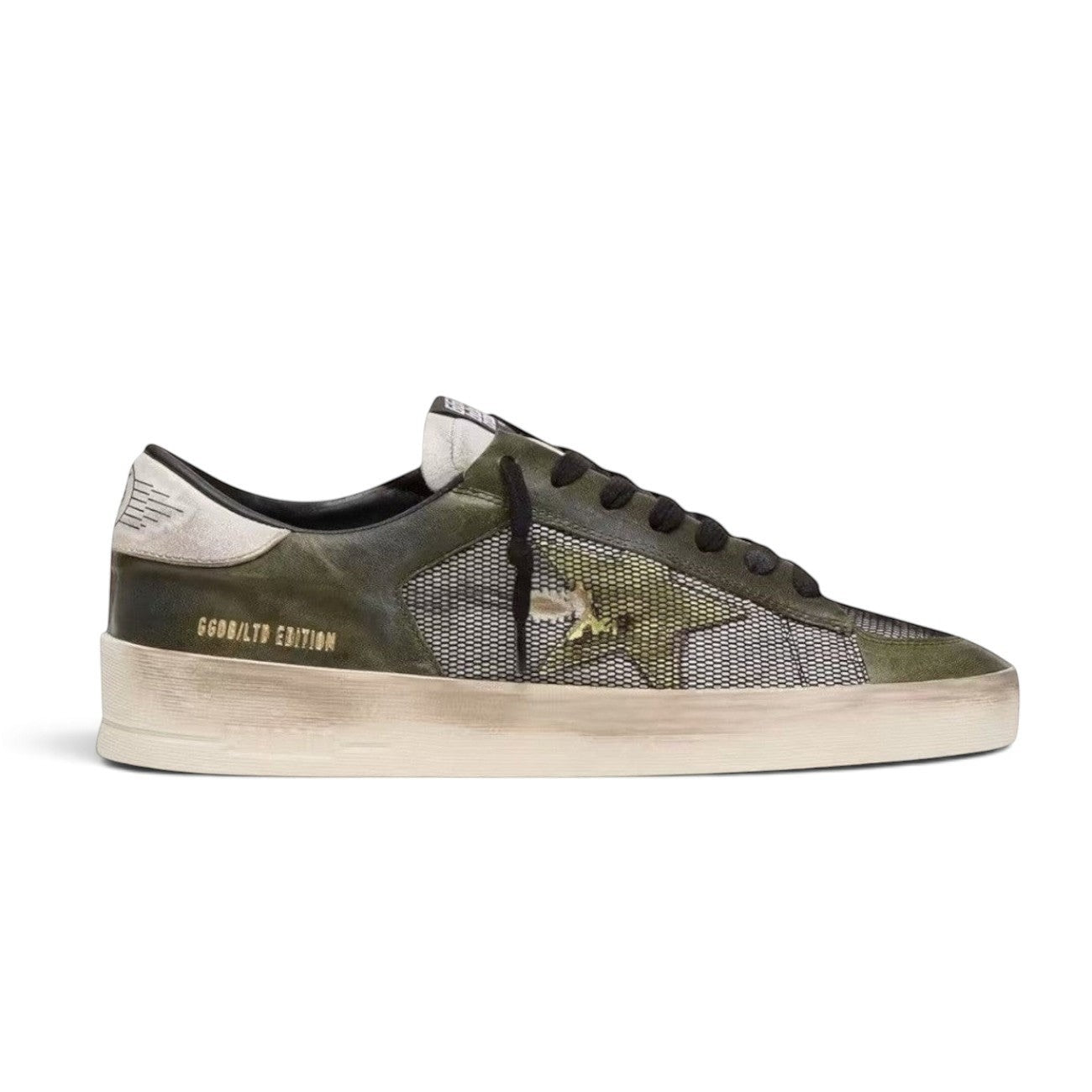 GOLDEN GOOSE STARDAN UNDER NET STAR OLIVE