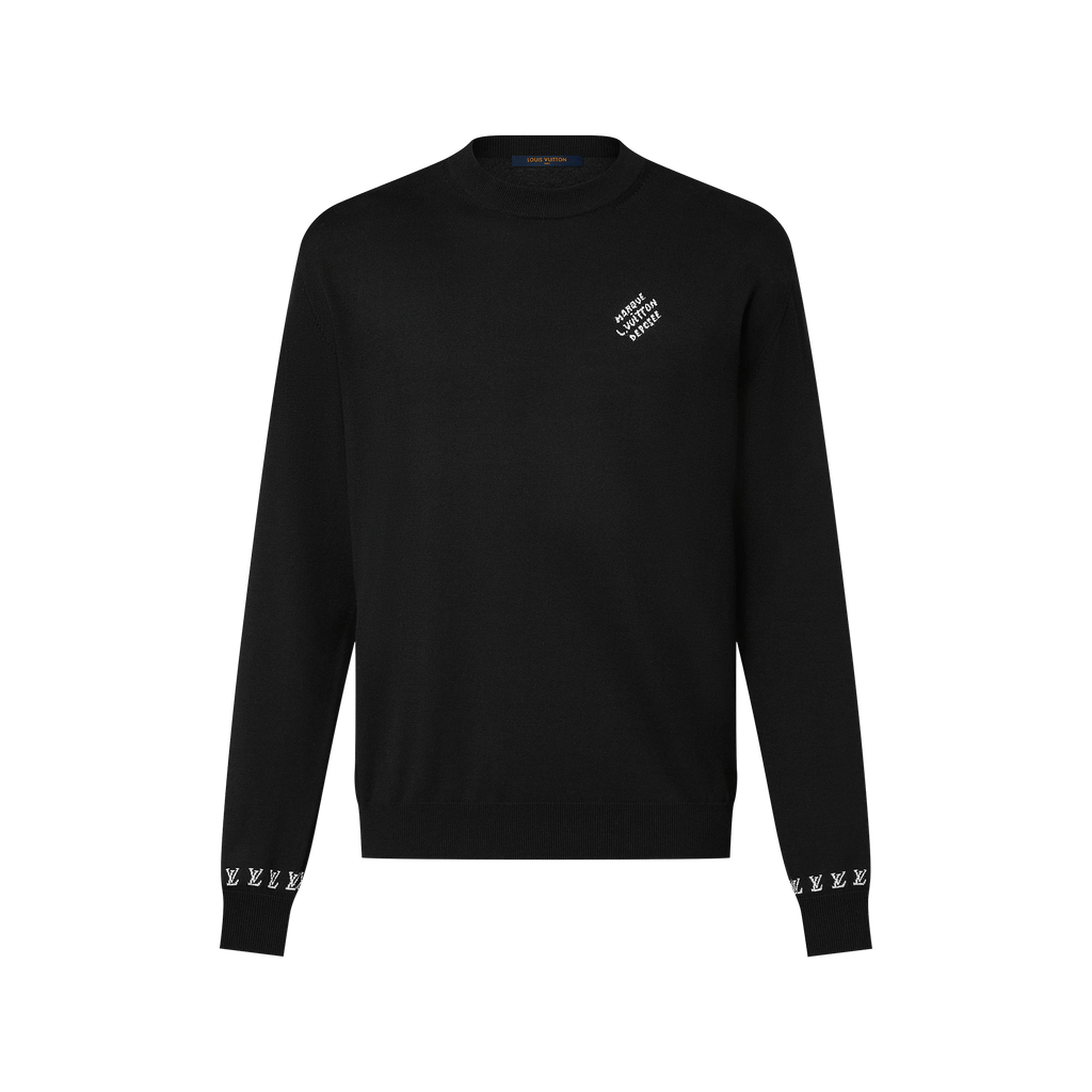 LOUIS VUITTON BLACK MARQUE LONG SLEEVE T-SHIRT