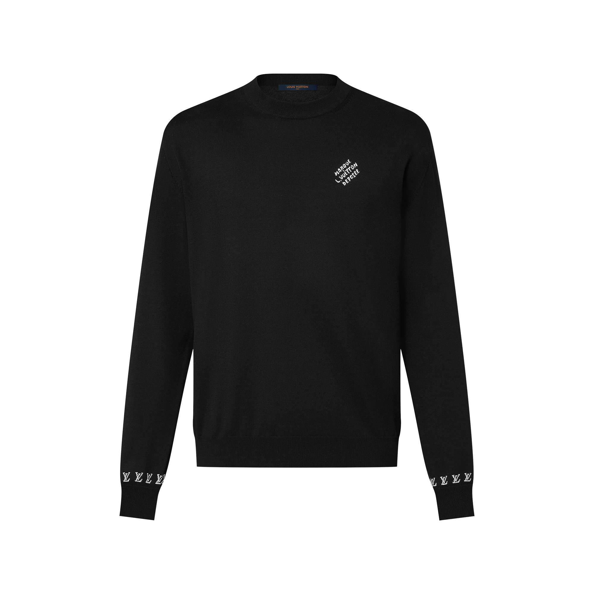 LOUIS VUITTON BLACK MARQUE LONG SLEEVE T-SHIRT