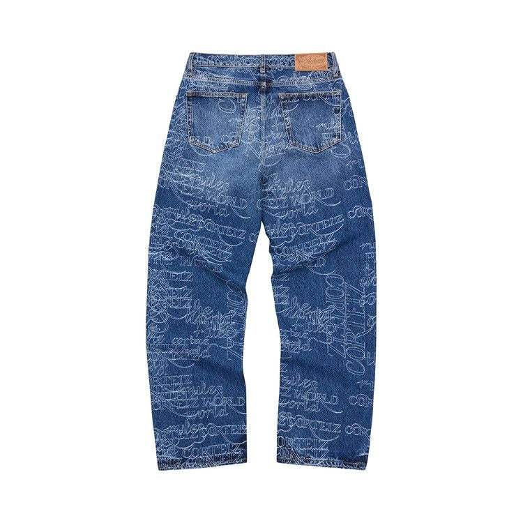 CORTEIZ HANDWRITTEN BAGGY JEANS MIDWASH INDIGO