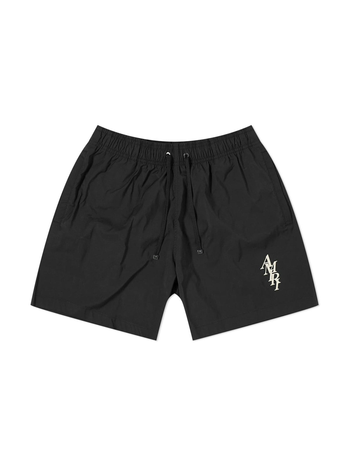 AMIRI STAGGERED SWIM SHORTS BLACK