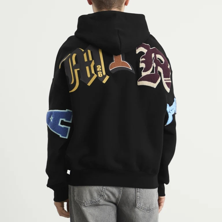 AMIRI LOGO-APPLIQUÉ ZIP HOODIE BLACK