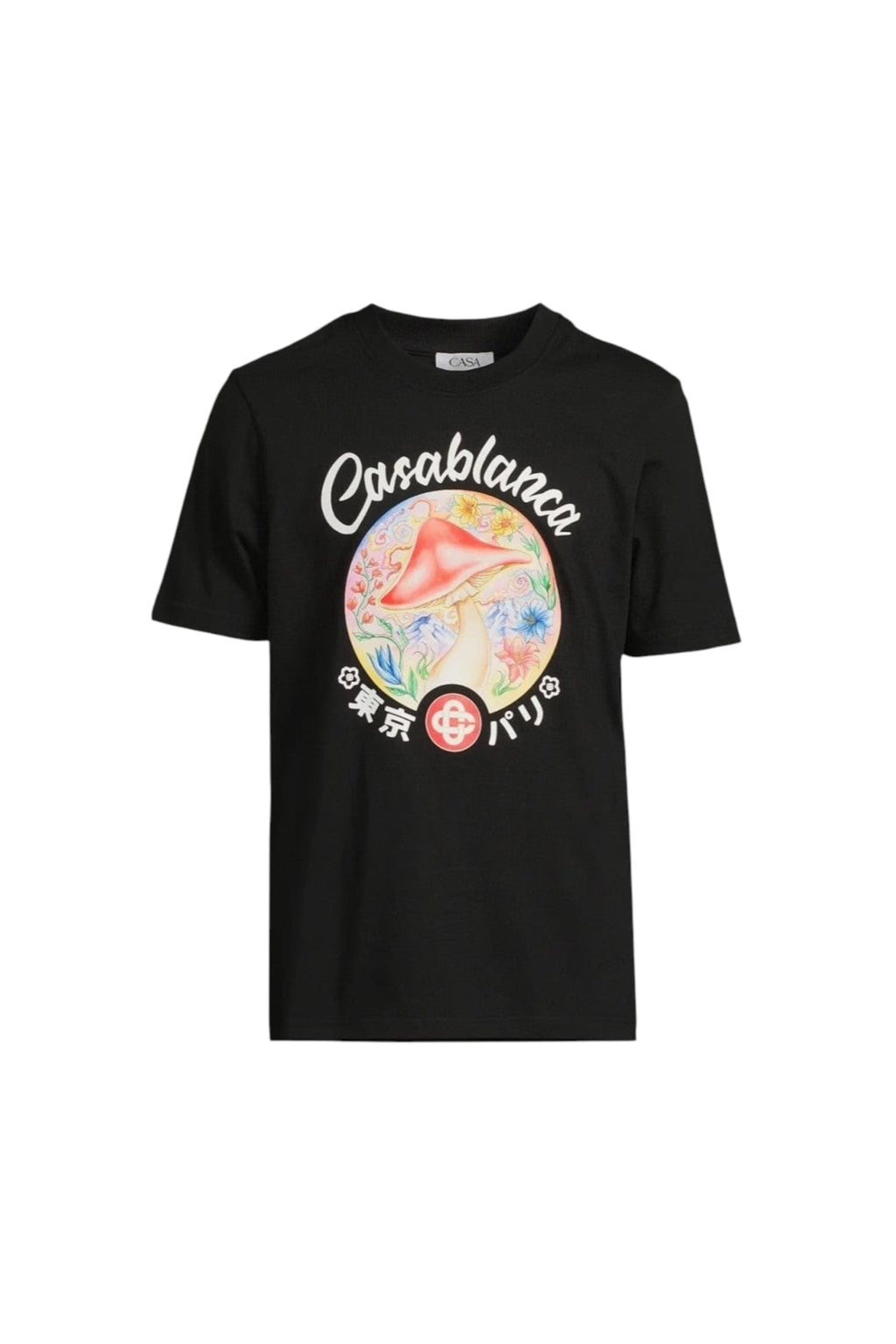 CASABLANCA MUSHROOM EMBLEM T-SHIRT BLACK