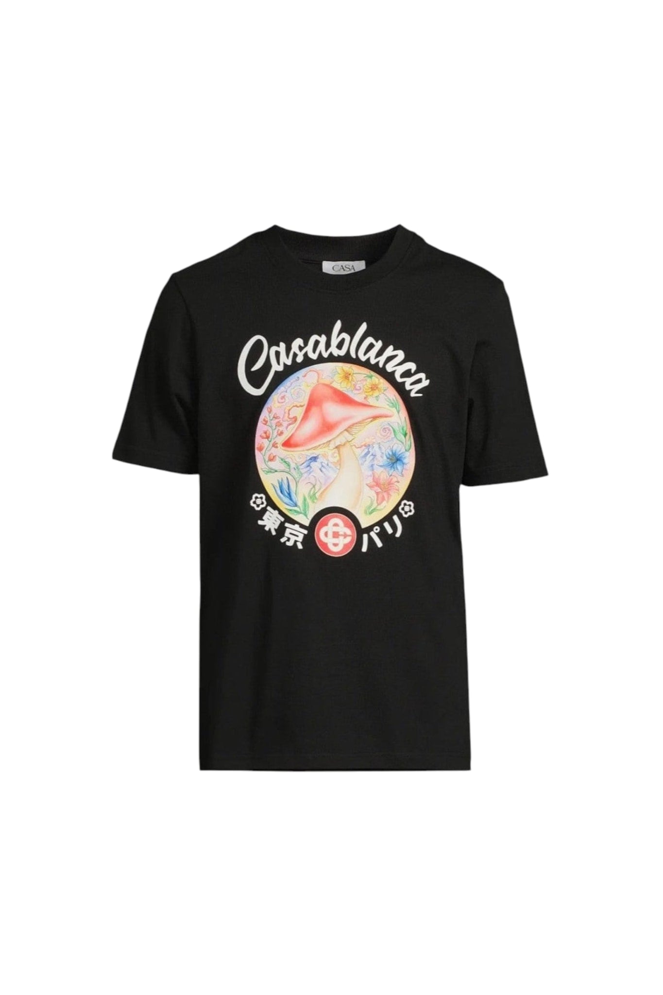 CASABLANCA MUSHROOM EMBLEM T-SHIRT BLACK