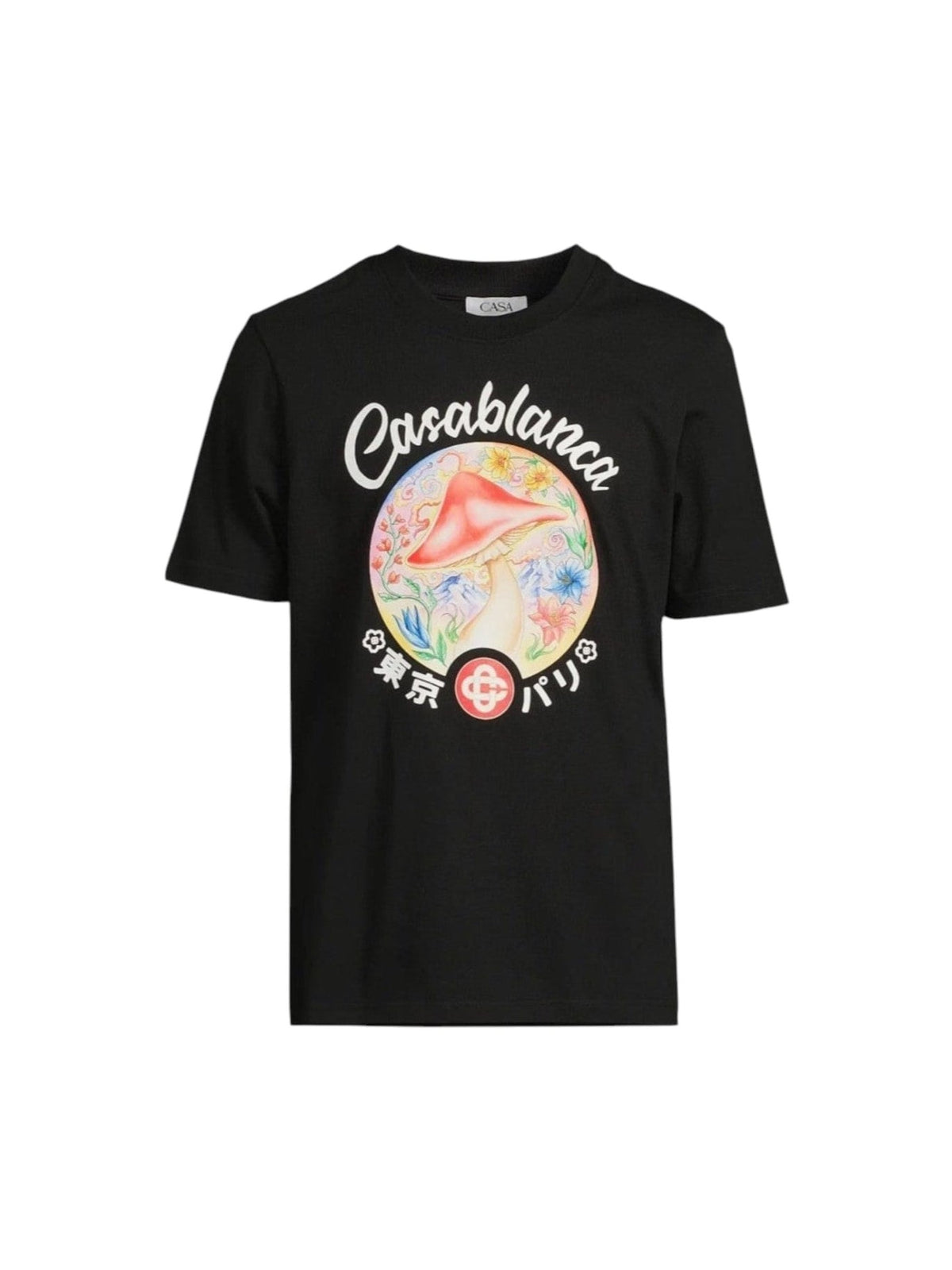 CASABLANCA MUSHROOM EMBLEM T-SHIRT BLACK