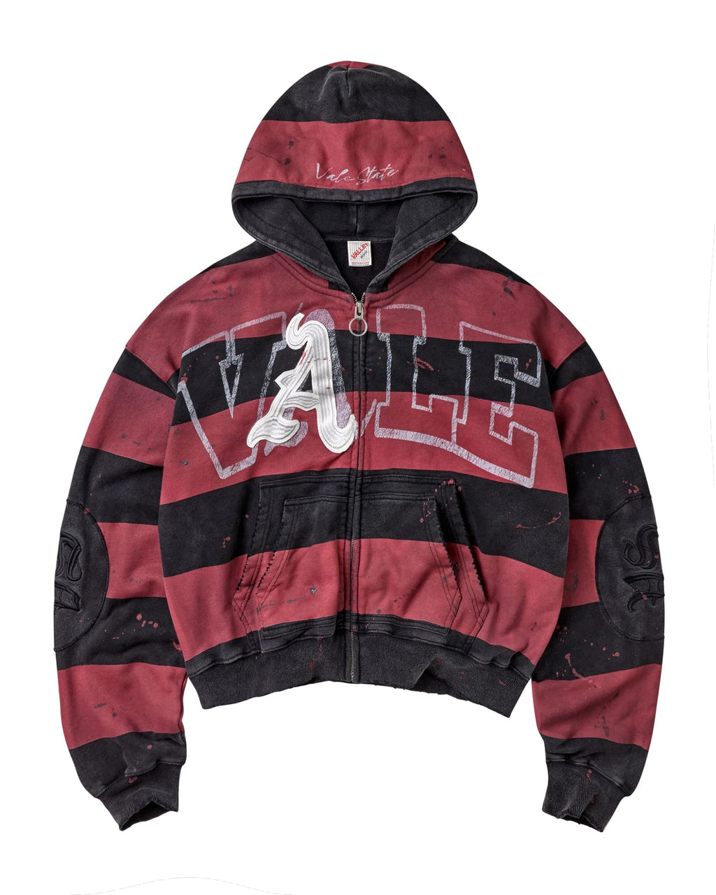 VALLEY ATL ZIP UP HOODIE BLACK RED