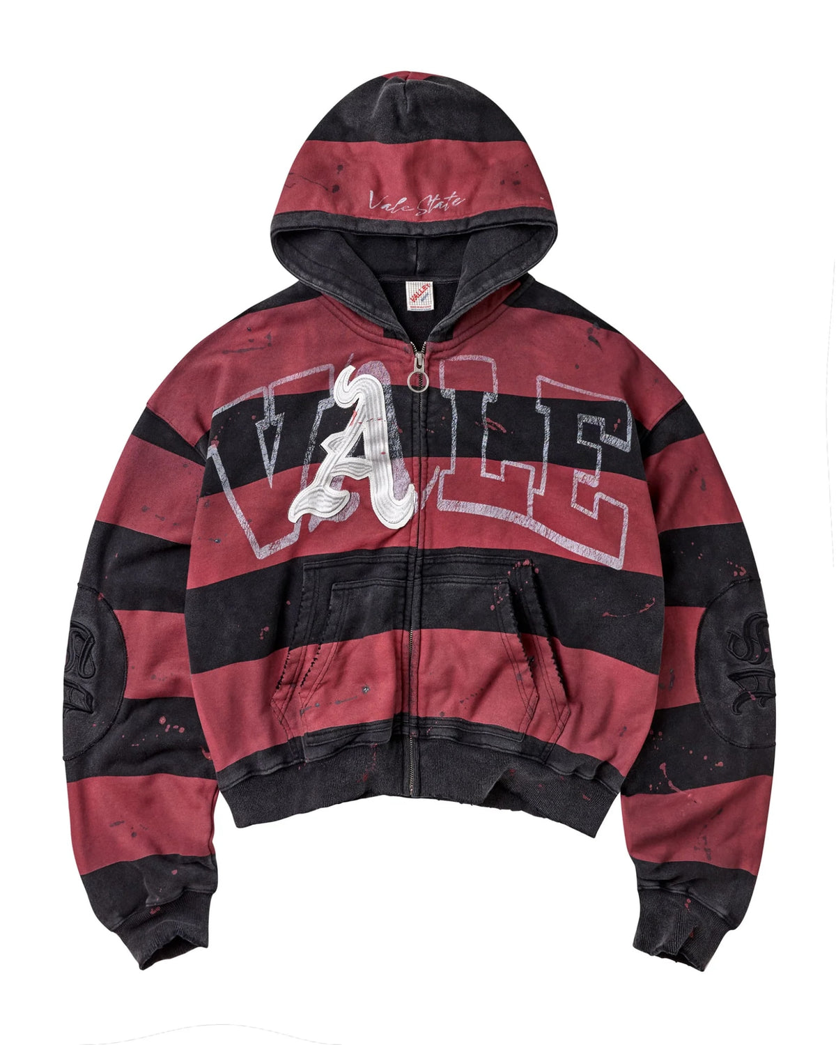 VALLEY ATL ZIP UP HOODIE BLACK RED