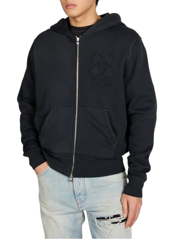 AMIRI QUAD BLACK ON BLACK ZIP UP