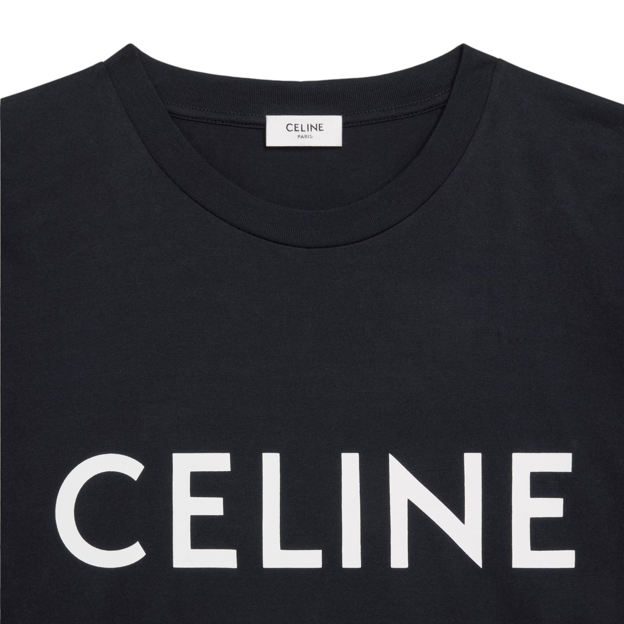 CELINE FRONT LOGO T SHIRT BLACK
