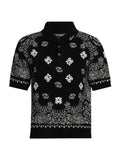 AMIRI BANDANA SWEATER POLO BLACK