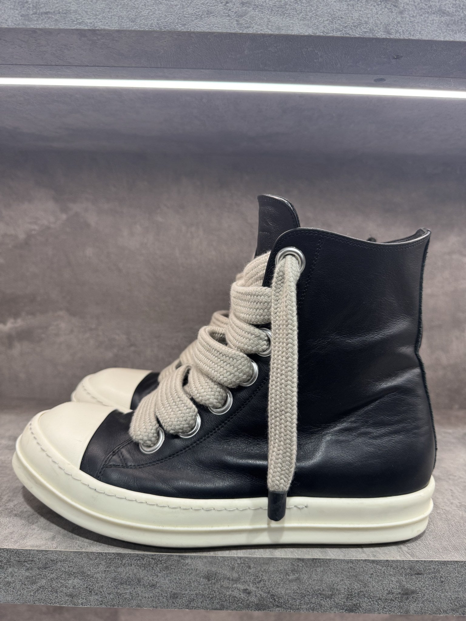RICK OWENS JUMBO LACES RAMONES HIGH