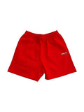 Pantalones cortos deportivos rojos Balenciaga de The Hype Company con logo bordado en blanco