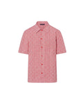 Camisa de manga corta The Hype Company Louis Vuitton Illusion en color rojo con estampado de rayas y monograma