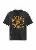 Camiseta The Hype Company AMIRI Track de algodón negro con estampado gráfico amarillo desgastado en el pecho