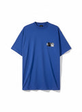Camiseta azul de algodón The Hype Company con estampado de cinta política Balenciaga en el pecho