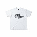 Camiseta blanca de algodón The Hype Company con logo BB de Balenciaga en efecto tinta negra