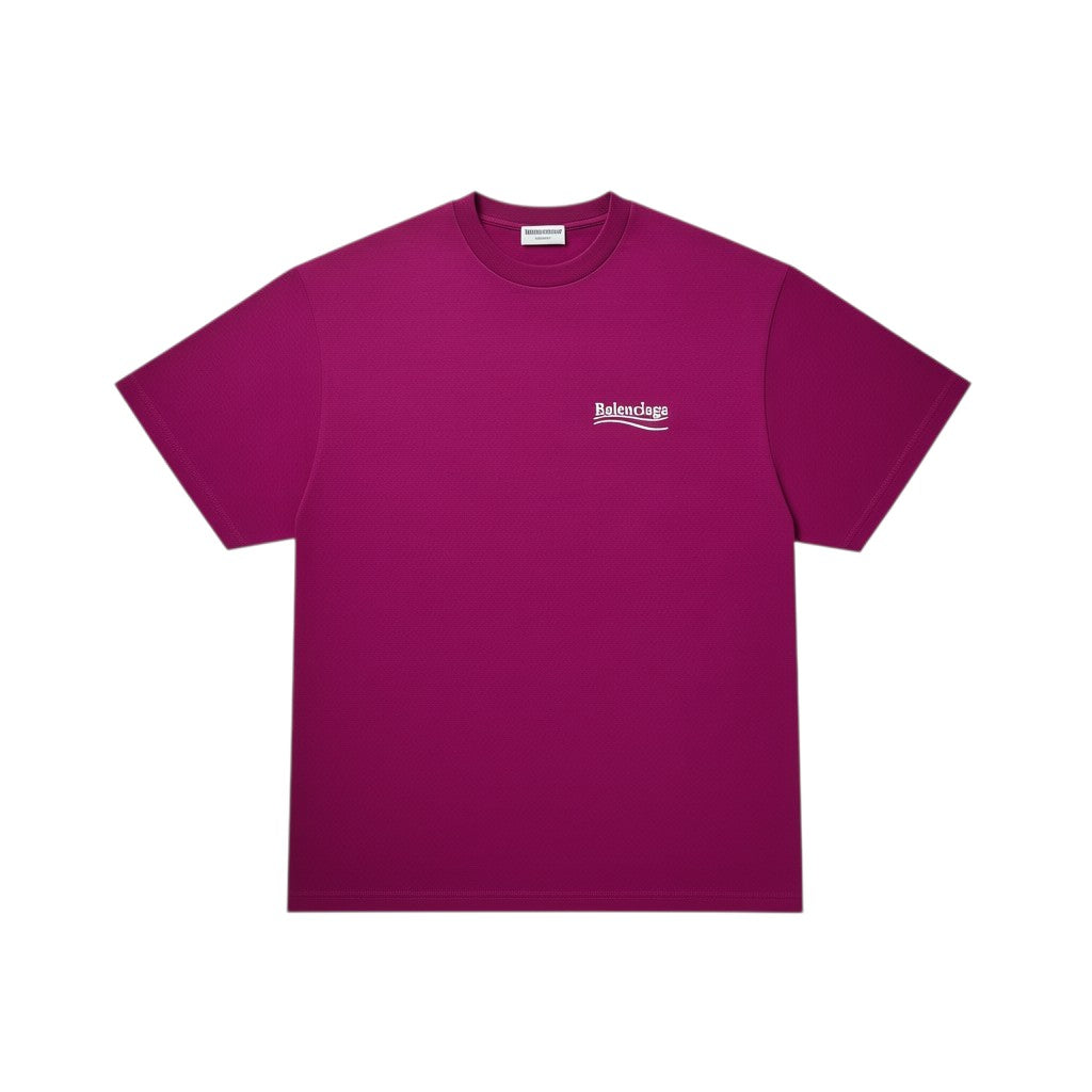 Camiseta morada de algodón The Hype Company con logo Balenciaga Campaign bordado en el pecho