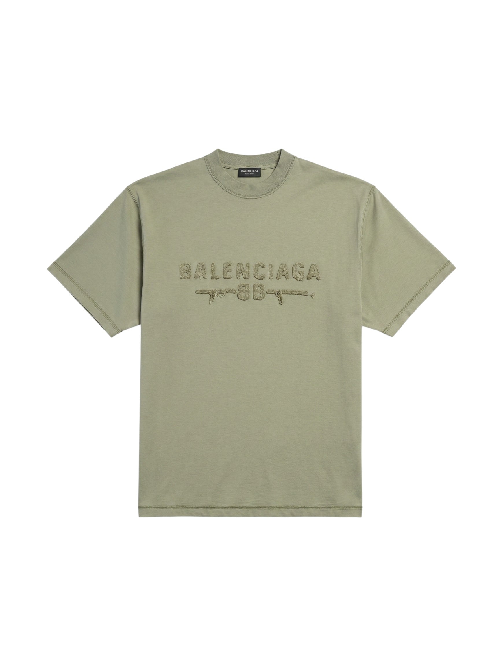Camiseta The Hype Company Balenciaga Inside Out en color verde militar con logo bordado en relieve