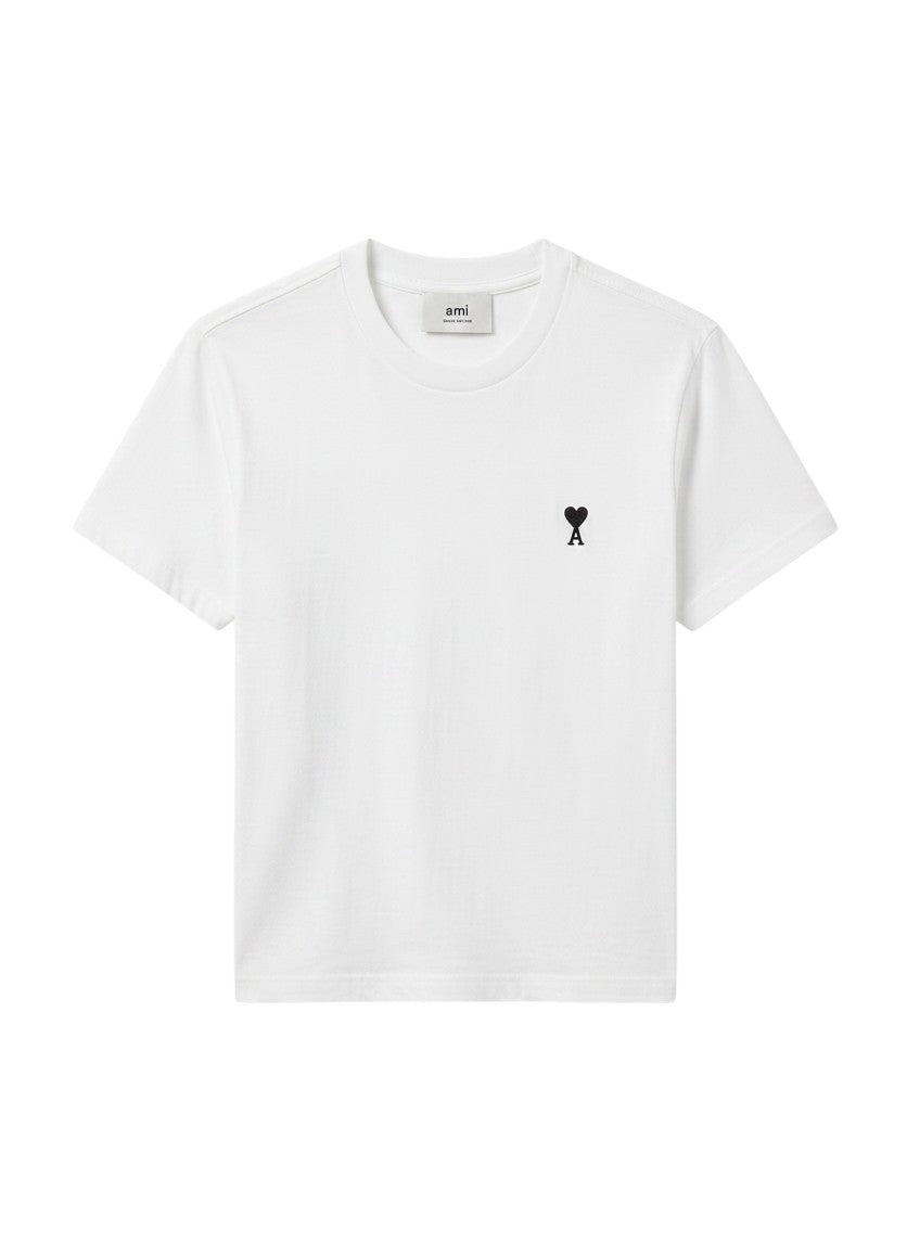 Camiseta blanca de algodón The Hype Company con pequeño logo de corazón negro bordado en el pecho